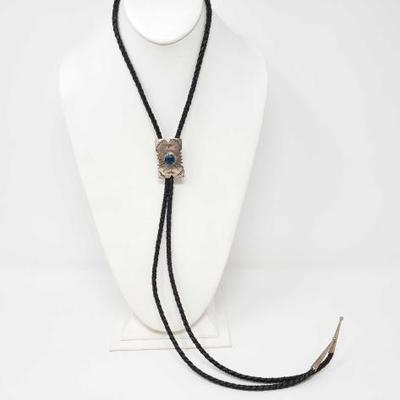 2136	

Sterling Silver With Semi Precious Stone Bolo Tie, 23.9g
Weighs Approx 23.9g