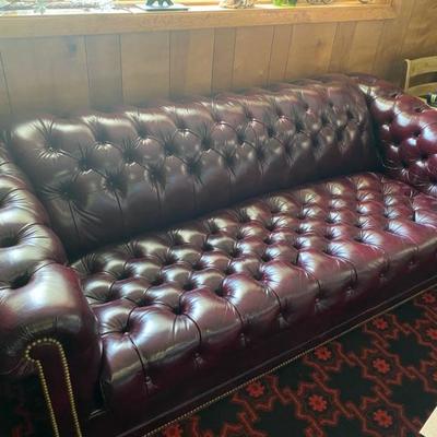 Hancock & Moore Leather Tufted Sleeper Sofa