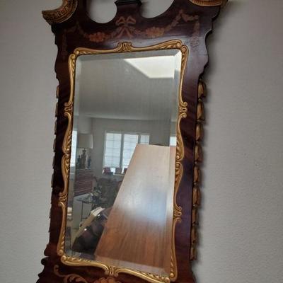 George III style inlaid guilt mirror