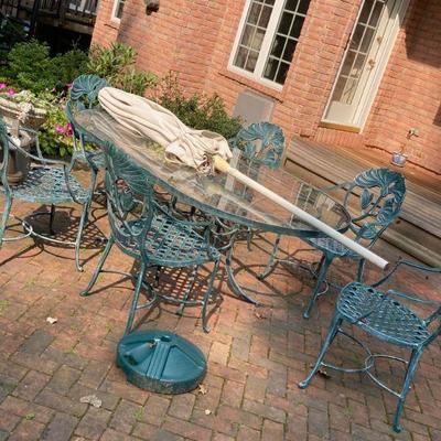 A substantial patio set. 