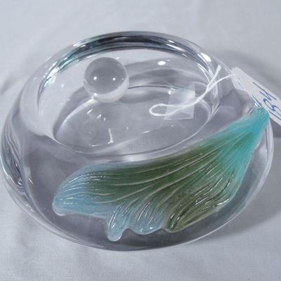 Signed Daum Pate De Verre bowl with orbs