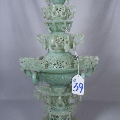 Hand carved jade tower