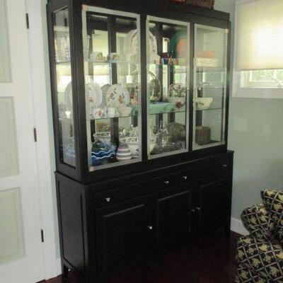 Pottery Barn Lighted China Display Cabinet 