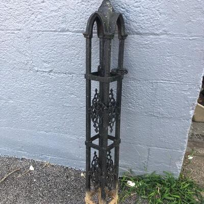 Antique cast iron gate post