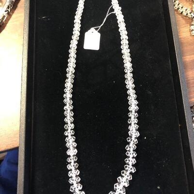 Long crystal necklace- check out close up pic