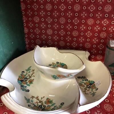 California pottery Retro chip & dip bowl