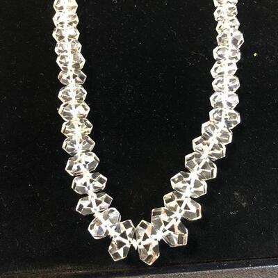 Stunning long vintage crystal necklace- close up