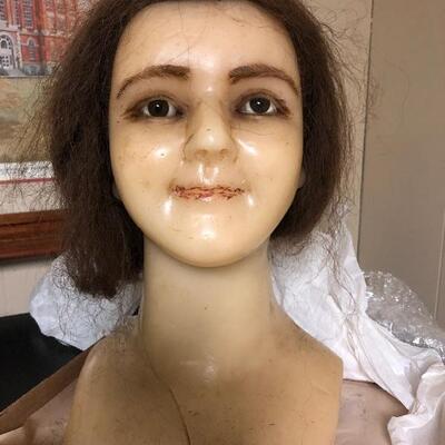 French Wax Mannequin Head from 1800's
