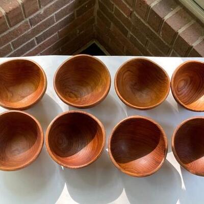 Set of Small Wooden Bowls