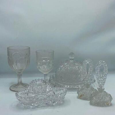 Textured Glass Containers & Tray