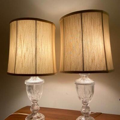Vintage Glass Side Table Lamps