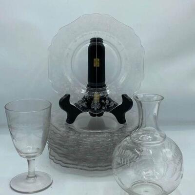 Delicate Floral Glass Serve Ware