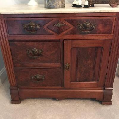 Antique washstand with marble top $225
23 X 14 X 30