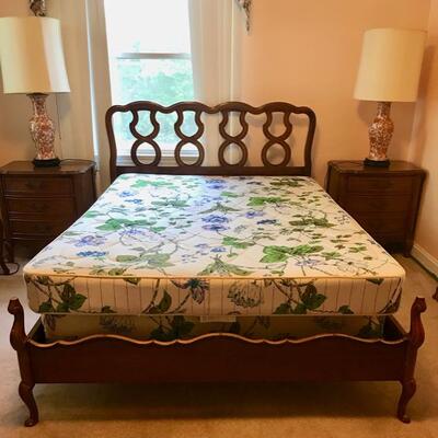 Dixie Furniture double bed with Serta boxspring and mattress 