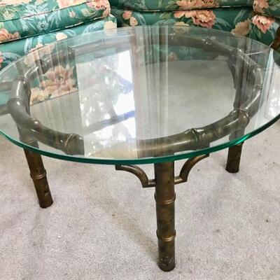 Faux bamboo and glass coffee table $225
35 X 30 X 18