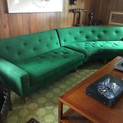 Mid-century 3 piece sofa including corner table behind the sofa on the right $795
189 X 33 X 29"
