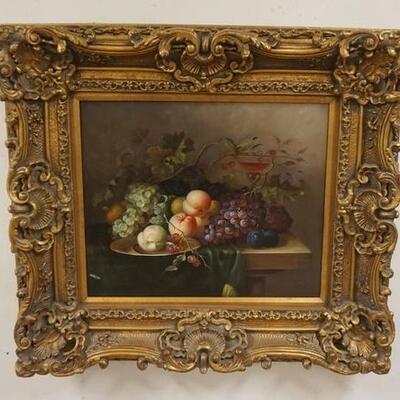 1003	CONTEMPORARY FRUIT STILL LIFE IN GILT FRAME, OVERALL DIMENSIONS 37 1/2 IN X 33 1/2 IN
