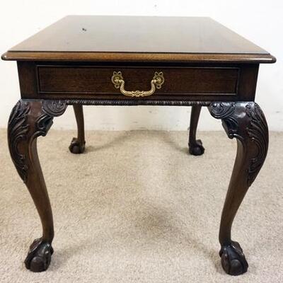 1037	HENREDON 1 DRAWER LAMP TABLE, 27 IN DEEP X  / IN WIDE X 24 1/2 IN HIGH 

