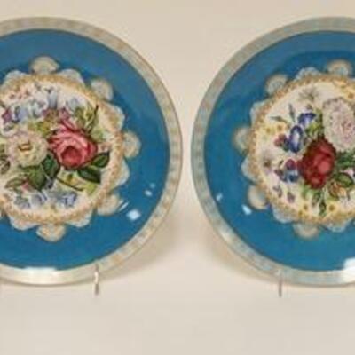 1015	GROUP OF 4 IMPERIAL 10 1/4 IN FLORAL HAND PAINTED PLATES
