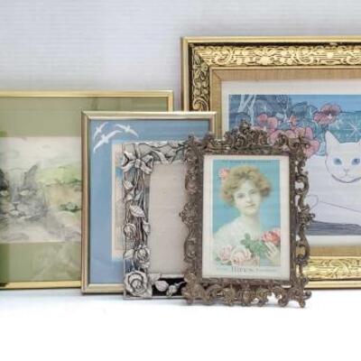 #1398 â€¢ 2 Picture Frames And 6 Pieces Of Framed Artwork