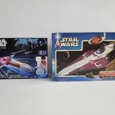 2120	
Star Wars Rouge One Rebel X-Wing Fighter Figurine And Star Wars Attack Of The Clones Jedi Starfighter Figurine
Rouge One Factory...