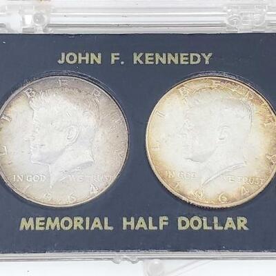 860	
2 1964 Silver Kennedy Half Dollar
Philadelphia Mint And Denver Mint