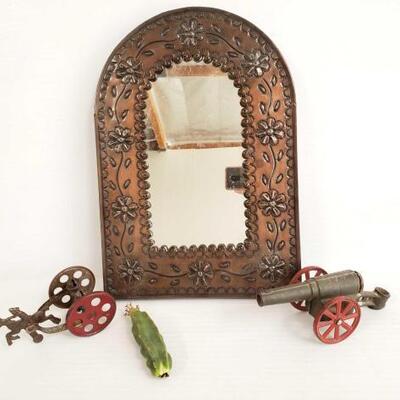 236	
Mirror, Cannon Model, Cowboy Model, and A Piece Of Cactus
Mirror Measures Approx 19