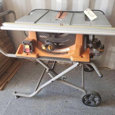 5020	
Ridgid Table Saw
Model No: R45101 Has Attached Stand And Folds Up. Has Different Adjustment