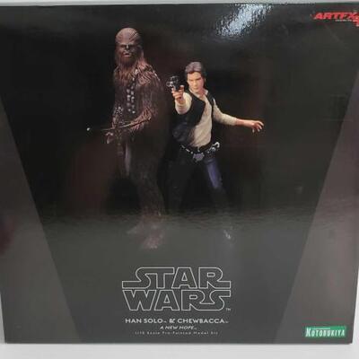 2012	
Star Wars Han Solo & Chewbacca A New Hope 1/10 Scale Pre-Painted Model Kit - Factory Sealed
Factory Sealed.