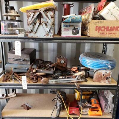 
#4032 â€¢ Vintage Toolbox, Fountain Pump, Hand Tools, And More