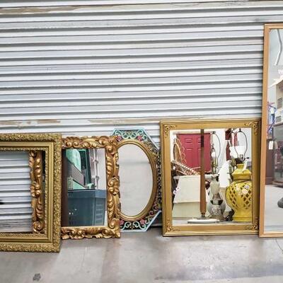 #1432 â€¢ 4 Vintage Mirrors And 1 Frame