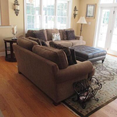 Ethan Allen Living Room Suite ~ Leather Ottoman Tables & Rugs  