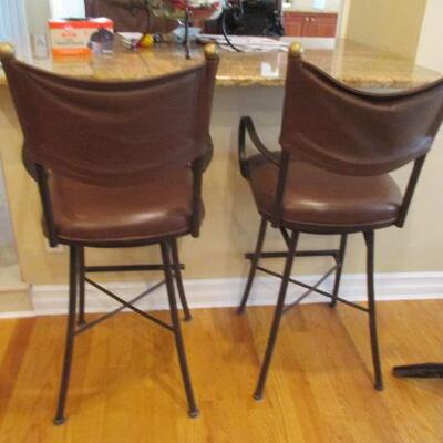 Four Leather Counter/Bar Seats Swivel 