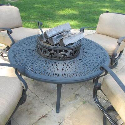 Kaufman Allied Patio Fire-pit and Furniture with Cushions  