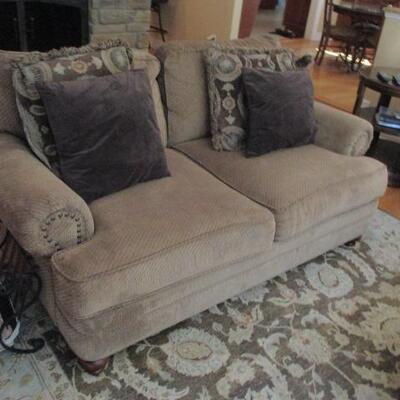 Ethan Allen Living Room Suite ~ Leather Ottoman Tables & Rugs  