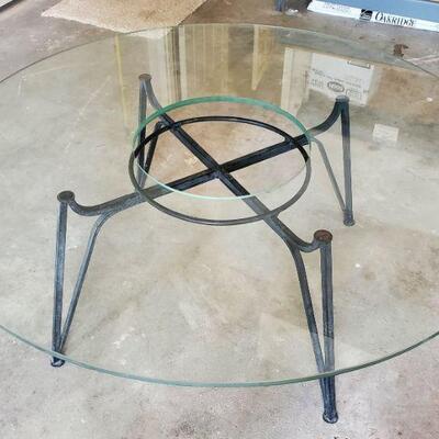 MCM Wrought Iron & Glass Table