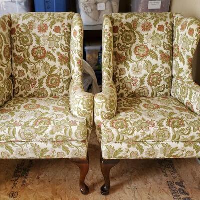 Vtg Harden Furniture Wingback Chairs 2