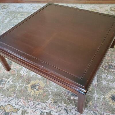Mahogany Campaign-Style Coffee Table - Set