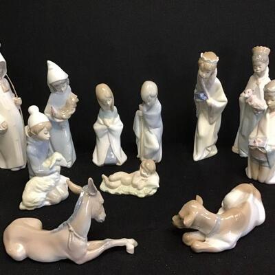 Vtg Lladro Childrens Nativity Figurines 11 Pcs