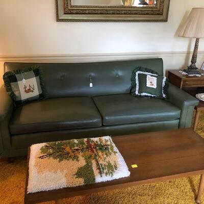 Mid-Century Naugahyde Couch & Coffee Table