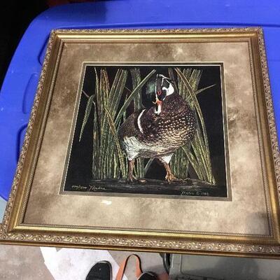 https://www.ebay.com/itm/114448971073	LAR0051 Duck with Tall Grass Framed Print Jeannie Nahra Pickup Only ( 18.25