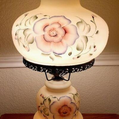Vintage Glass Hand Painted Table Lamps