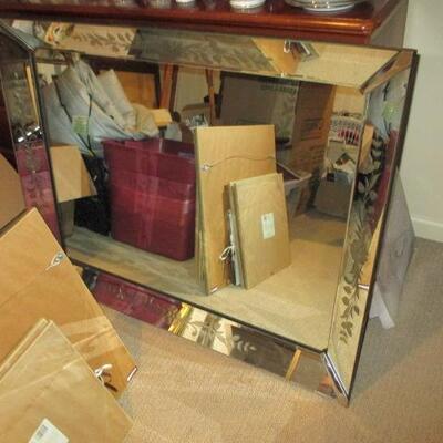 Beautiful Etched Large Accent Mirror 
