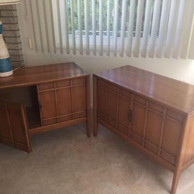 Drexel pair of mid century low cabinets. 30 wide x 17.5 deep and 26 high 