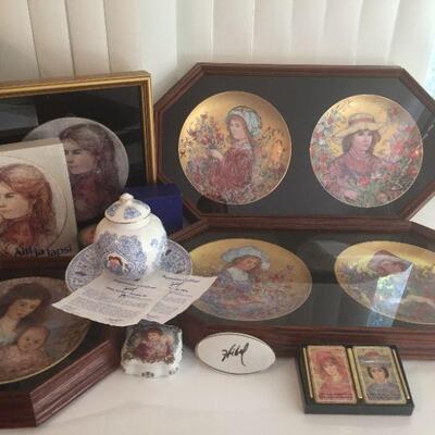 Edna Hibel Collectibles w certificates and boxed