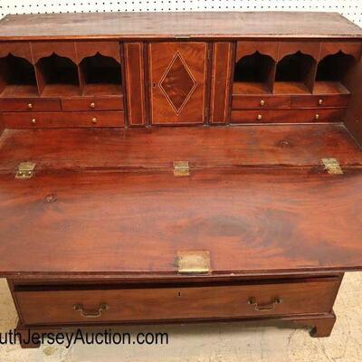 
Lot 513
ANTIQUE SOLID mahogany dove tail case slant front desk with inlaid interior and hidden drawers
