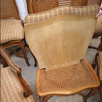 
Lot 502
Set of 6 ANTIQUE French dining room cane chairs with custom wooden seat planks to protect the cane with cushions
