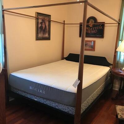 Pencil double four poster bed with boxspring and Nectar mattress $250
Plaque SOLD