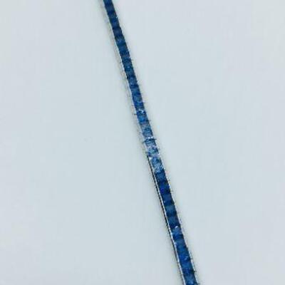 Lot 038-JT1: Lab-created Blue Sapphire Tennis Bracelet 