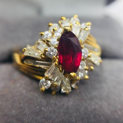 Lot 020-JT1: Fine Ruby and Diamond Ring 